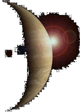 Photograph of the sun rising over jupiter