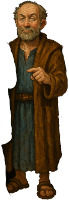 An older man in simple robes and sandals, mid-gesture, who’s just tragically misunderstood by sober people.