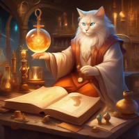 Feline Alchemist made by Stable Diffusion
